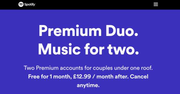 Spotify Duo Premium Subscription